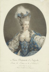 Marie Antoinette portréja Marie Antoinette osztrák, Franciaország és Navarra királynője (cím a tárgyon) alkotó: Jean Francois Janinet