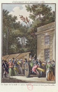 A Les Halles-i nők Versailles-ba vonulnak, 1789. október 5 alkotó: Jean Francois Janinet