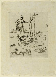 A Girl Minding Geese alkotó: Jean Francois Millet