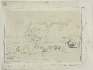 Liba a tanya udvarán alkotó: Jean Francois Millet