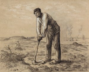 Ember kapával, 1860-62 körül alkotó: Jean Francois Millet