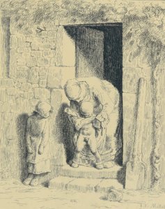 Anyagondozás, 1862 (üvegnyomat) alkotó: Jean Francois Millet