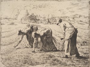 The Gleaners, 1855-56 körül (rézkarc a chine collé-ra) alkotó: Jean Francois Millet