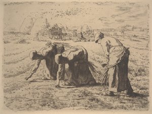 Gyűjtögetők, 1855 körül (metszet) alkotó: Jean Francois Millet