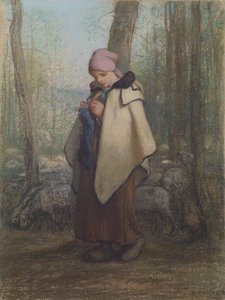 A kötő pásztorlány alkotó: Jean Francois Millet