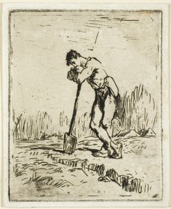 Az ásójára támaszkodó ember alkotó: Jean Francois Millet