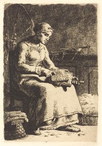 A gyapjúkártyás (La cardeuse) alkotó: Jean Francois Millet