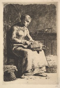 The Wool Carder, kb. 1855-56. alkotó: Jean Francois Millet
