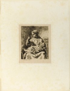 Nő eteti a gyermekét alkotó: Jean Francois Millet