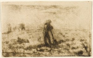 Nő lóg ki ruhákat alkotó: Jean Francois Millet