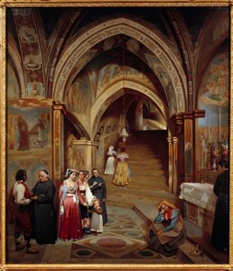Kilátás a San Subiaco bencés kolostor templomára Jean Francois Montessuy (1804-1876) festménye alkotó: Jean-Francois Montessuy