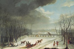 Conde hercege szánon vadászott 1767-ben alkotó: Jean Francois Perdrix