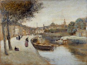 Egy csatorna Quimperle-ben Jean Francois Raffaelli (1850-1924) festménye, XX. század. Le Havre Szépművészeti Múzeum