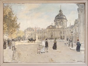 Institut de France Párizsban 1898 körül, Jean Francois Raffaelli (1850-1924) festménye. Fényképészet, KIM Youngtae, Párizs, Musee Carnavalet. alkotó: Jean Francois Raffaelli