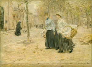 Két mosónő átkel egy kis párizsi parkon, kb. 1890. alkotó: Jean Francois Raffaelli