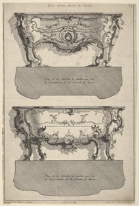 Tervek két komódhoz, a „Livre de differents dessein de Comodes”-tól, 1745-56