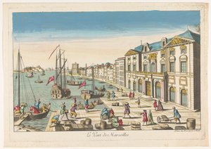 Kilátás a városházára és a marseille-i kikötőre Le port de Marseilles (cím a tárgyon)