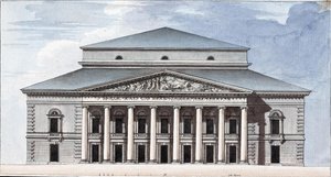 A szentpétervári császári Bolsoj Kamennij Színház homlokzata, 1802