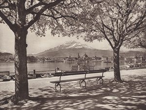 Svájc: Luzern, a Pilatus-hegygel (f/w fotó)