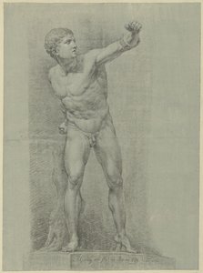 Tanulmány a boxer szobráról alkotó: Jean Grandjean