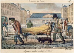 Kórházba szállított rokkant, a Tableaux de Paris sorozatból, 1820 körül