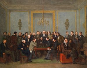 Epikus sakkmérkőzés Pierre Saint Amant és Howard Staunton között 1843-ban) Jean Henri Marlet peinture (1771-1847) 1843 - Olaj, vászon Mérete 71x91,5 cm Magángyűjtemény