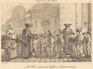 A testvérek vezetik a gyerekeket St. Nicolas des Champs-ba alkotó: Jean Henri Marlet