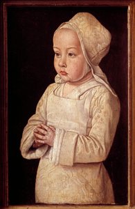 Suzanne de Bourbon (1491-1521) portréja, akit Imádkozó gyermeknek hívnak, Anne of France és Pierre II. Bourbon Painting lánya, Moulins mestere vagy Jean Hey (1450-1505) 1495-1500 V. 0,27x0,16 m