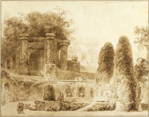 Római park szökőkúttal, 1774 alkotó: Jean Honore Fragonard
