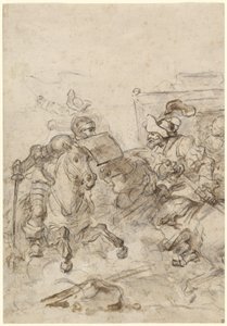 Don Quijote megtámadja a Biscayát alkotó: Jean Honore Fragonard