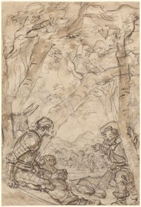 Don Quijote és Sancho Panza tanúi a Rocinante elleni támadásnak alkotó: Jean Honore Fragonard