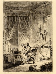 Jean de la Fontaine (1621-1695). "" Mesék. Saint Julien imája”, Fragonard (1732 - 1806) illusztrációja. Rajz. alkotó: Jean Honore Fragonard