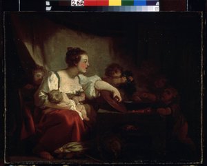 ""A szegény család"" (A szegény család) Jean Honore Fragonard (1732-1806) festménye 1760-1762 Puskin Múzeum, Moszkva alkotó: Jean Honore Fragonard