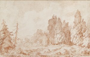 Táj híddal, c1760 alkotó: Jean Honore Fragonard