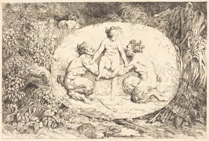 Két szatír által támogatott nimfa alkotó: Jean Honore Fragonard