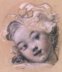 Portré feltehetően Rosalie, a művész lánya (faszén és kréta papíron) alkotó: Jean Honore Fragonard