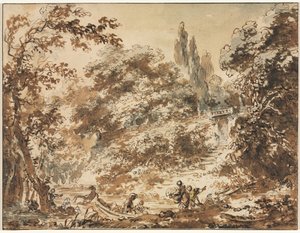 Jelenet egy parkban, c. 1760. alkotó: Jean Honore Fragonard