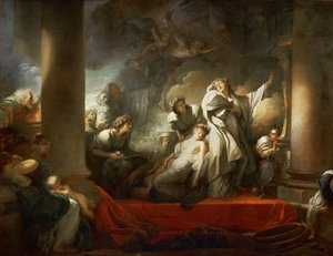 Coresus főpap feláldozza magát Callirhoe megmentéséért alkotó: Jean Honore Fragonard