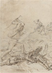 A Muléter megtámadja Don Quijotét, miközben tehetetlenül fekszik a földön alkotó: Jean Honore Fragonard
