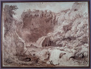 Neptun barlangja a Tivoli rajza Jean Honore Fragonard (1732-1806) 18. századi Besancon, Musee des Beaux Arts alkotó: Jean Honore Fragonard