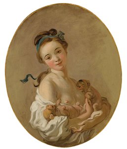 Fiatal lány két kiskutyával, 1770 körül alkotó: Jean Honore Fragonard