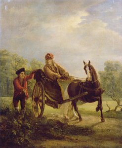 Voltaire (1694-1778) egy kabrióban Ferneyben
