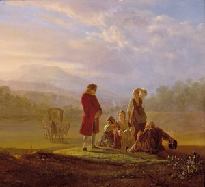 Voltaire a parasztokkal beszélget Ferneyben