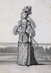 Női balettjelmezek, idősebb Jean Berain (1637-1711) metszetei, Franciaország