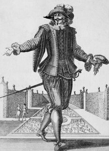 Komoly színész, színpadi jelmez, idősebb Jean Berain (1637-1711) metszete, Franciaország