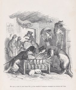 Amint betettem a lábam a szigetre... a Jelenetek a magán- és közéletből..., kb. 1837-47. alkotó: Jean Ignace Isidore Gérard