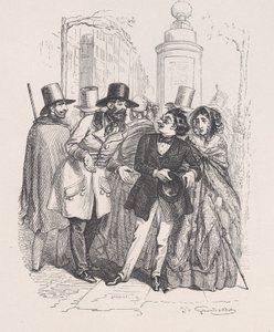 Az ember három évig hibáztathat, ha ledobná a kalapját. a Kis M...-ből, 1843. alkotó: Jean Ignace Isidore Gérard