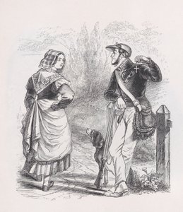 A vadász és a tejeslány a Béranger teljes műveiből, 1836. alkotó: Jean Ignace Isidore Gérard