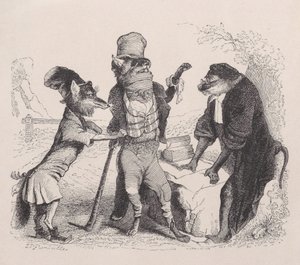 A Farkas a Róka ellen könyörög, a Majom előtt, kb. 1838.