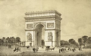 LArc de Triomphe, Párizs, metszett Auguste Bry